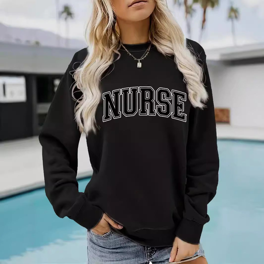 NURSE printed pullover sweatshirt