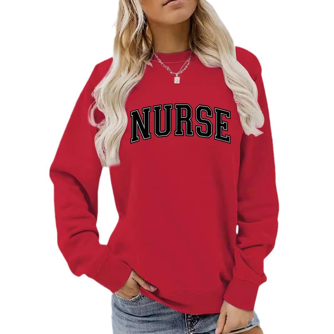NURSE printed pullover sweatshirt