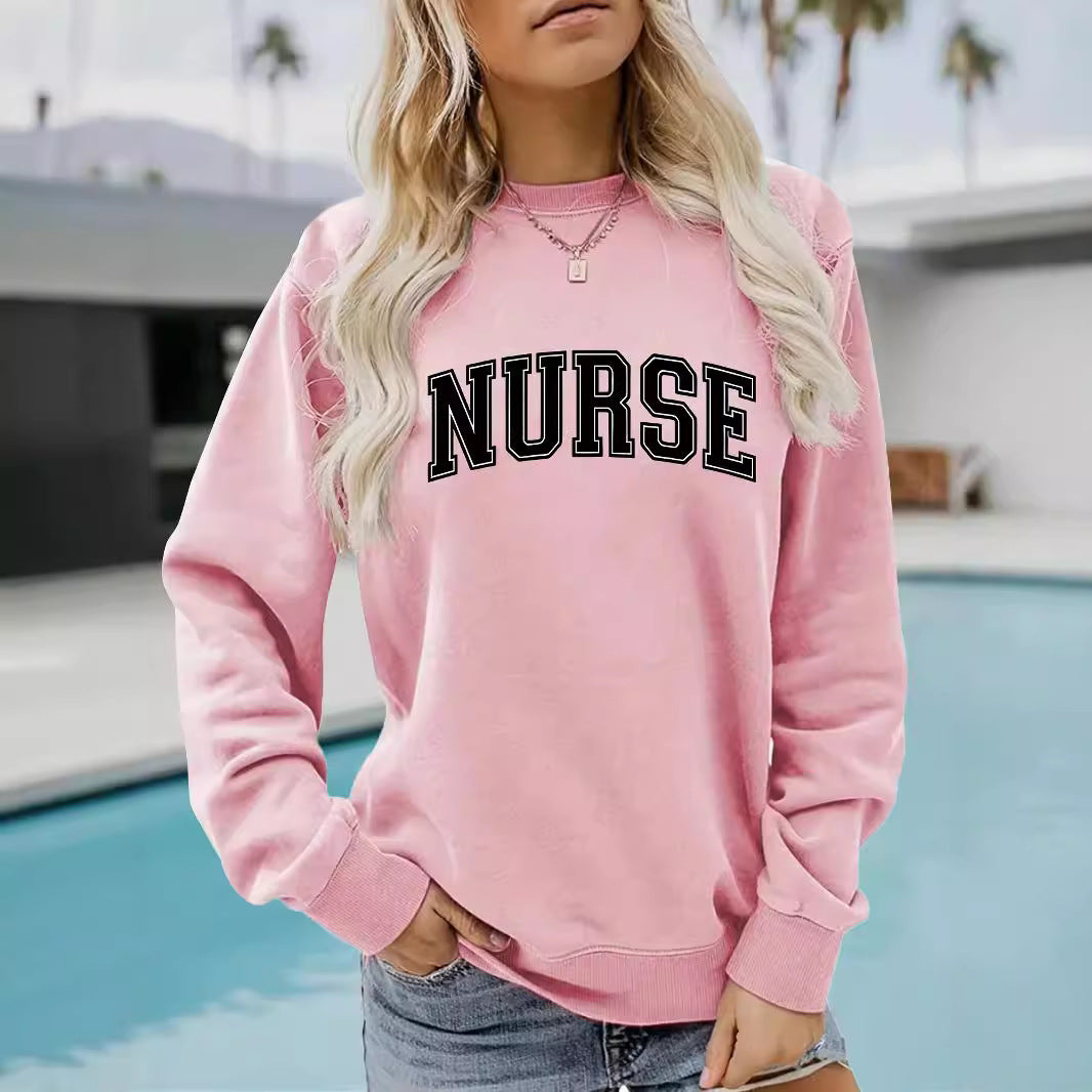 NURSE printed pullover sweatshirt